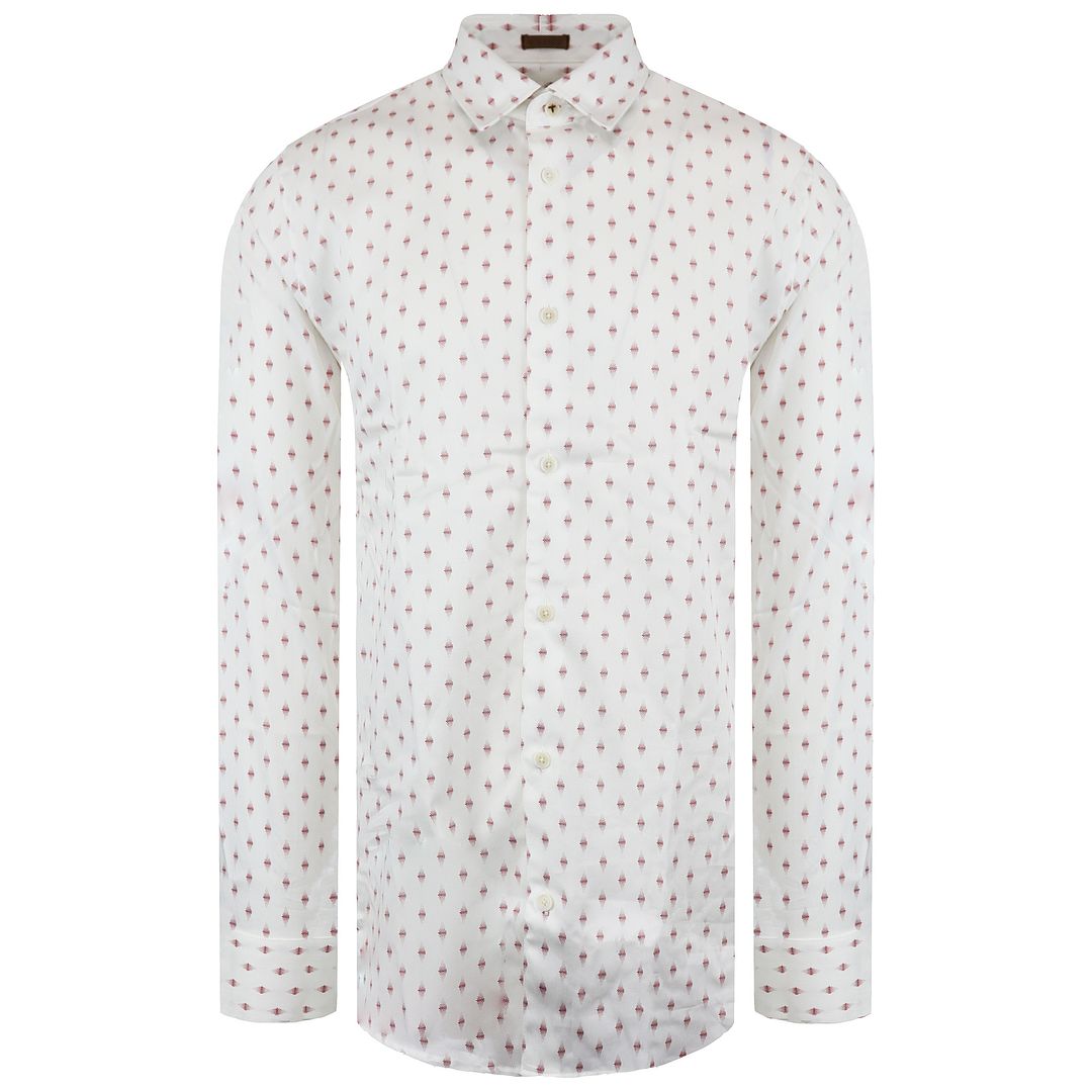 Ted Baker Area Mens White Geometric Print Shirt