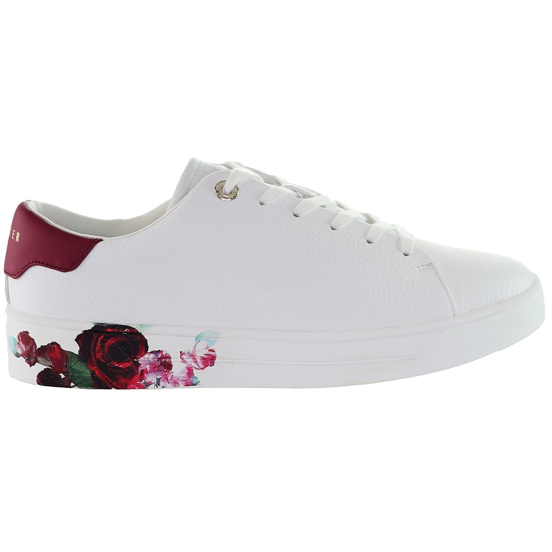 Ted Baker Arlila Rose Print Womens White Trainers