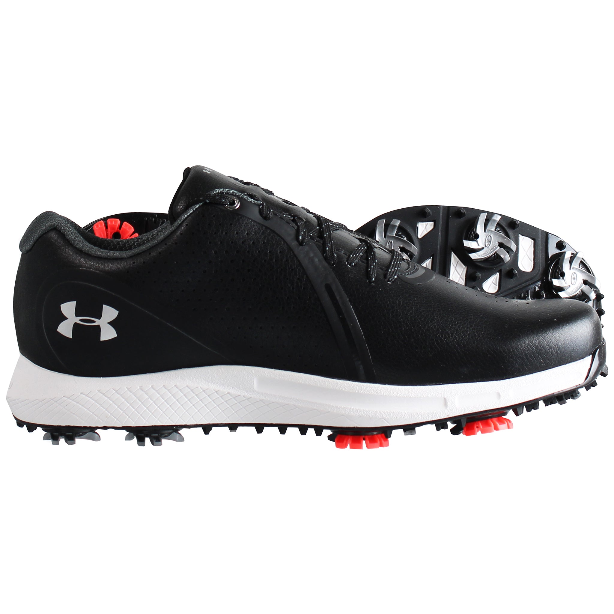 Under Armour Charged Draw RST Mens Wide Fit Black Golf Shoes