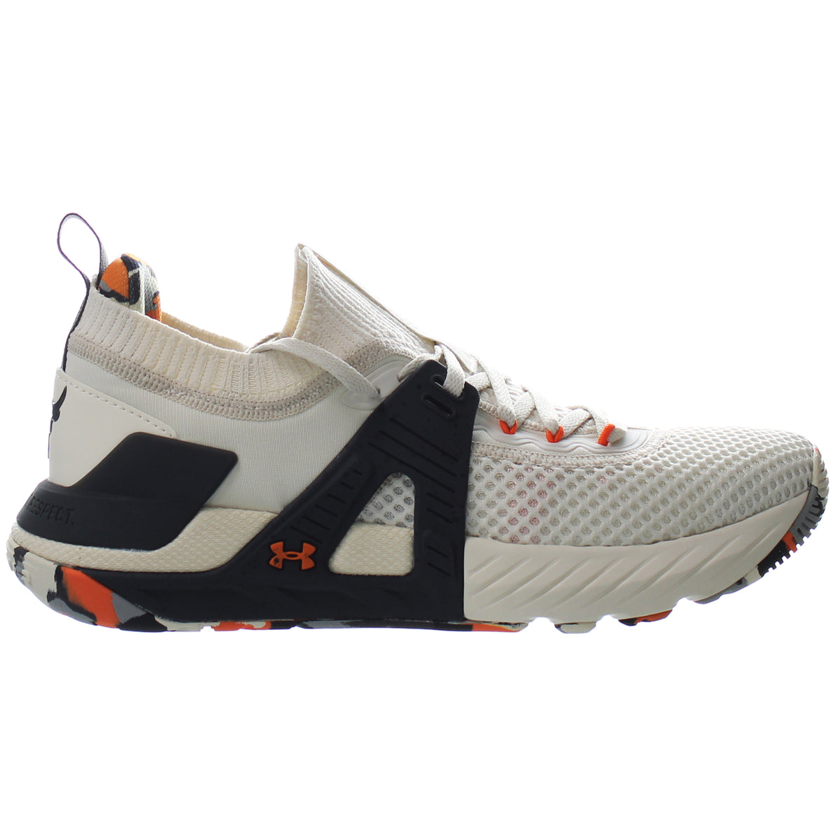 Under Armour Project Rock 4 Marble Beige Mens Trainers