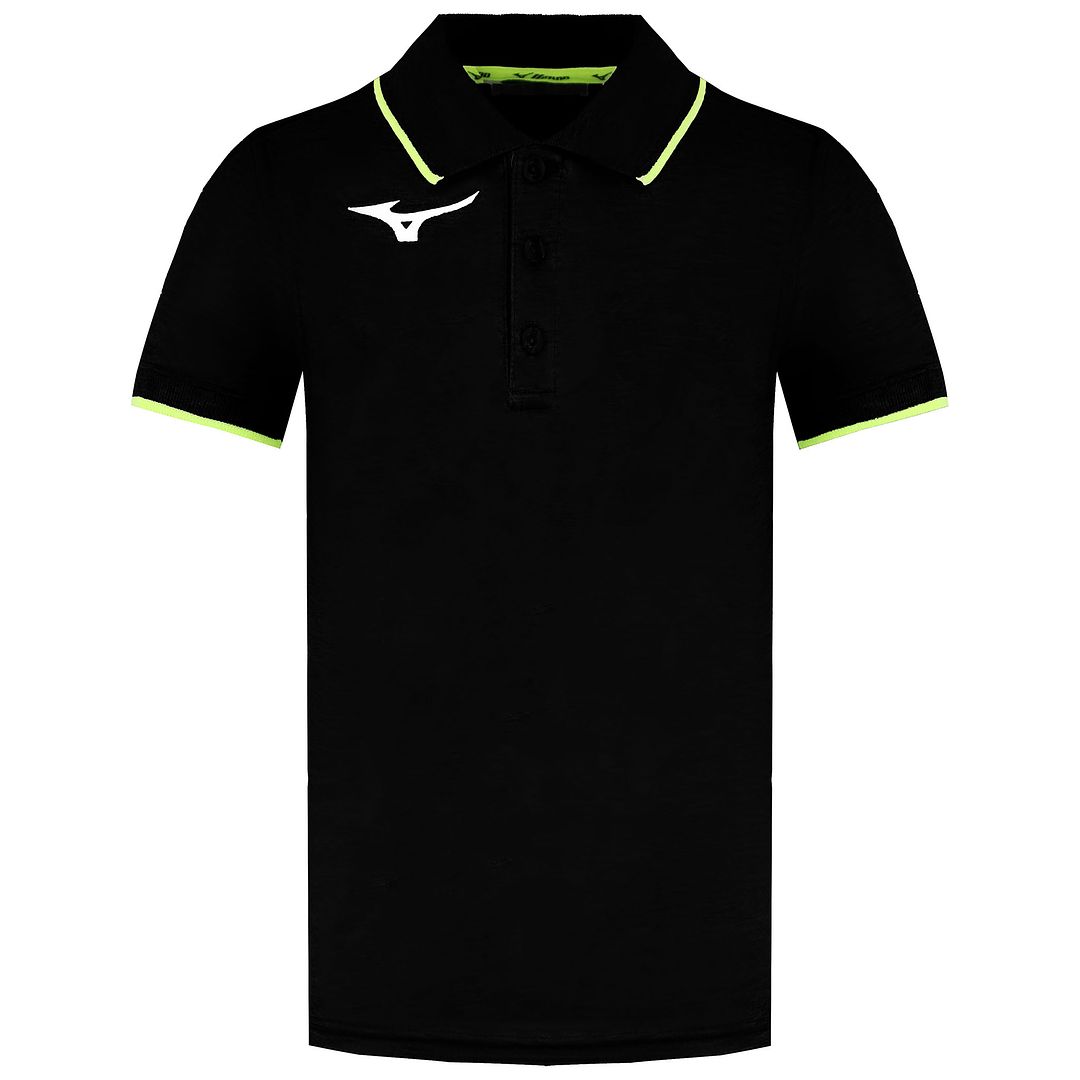 Mizuno Logo Kids Black Polo Shirt