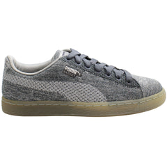 Puma Basket Knit Mens Metallic Silver Trainers