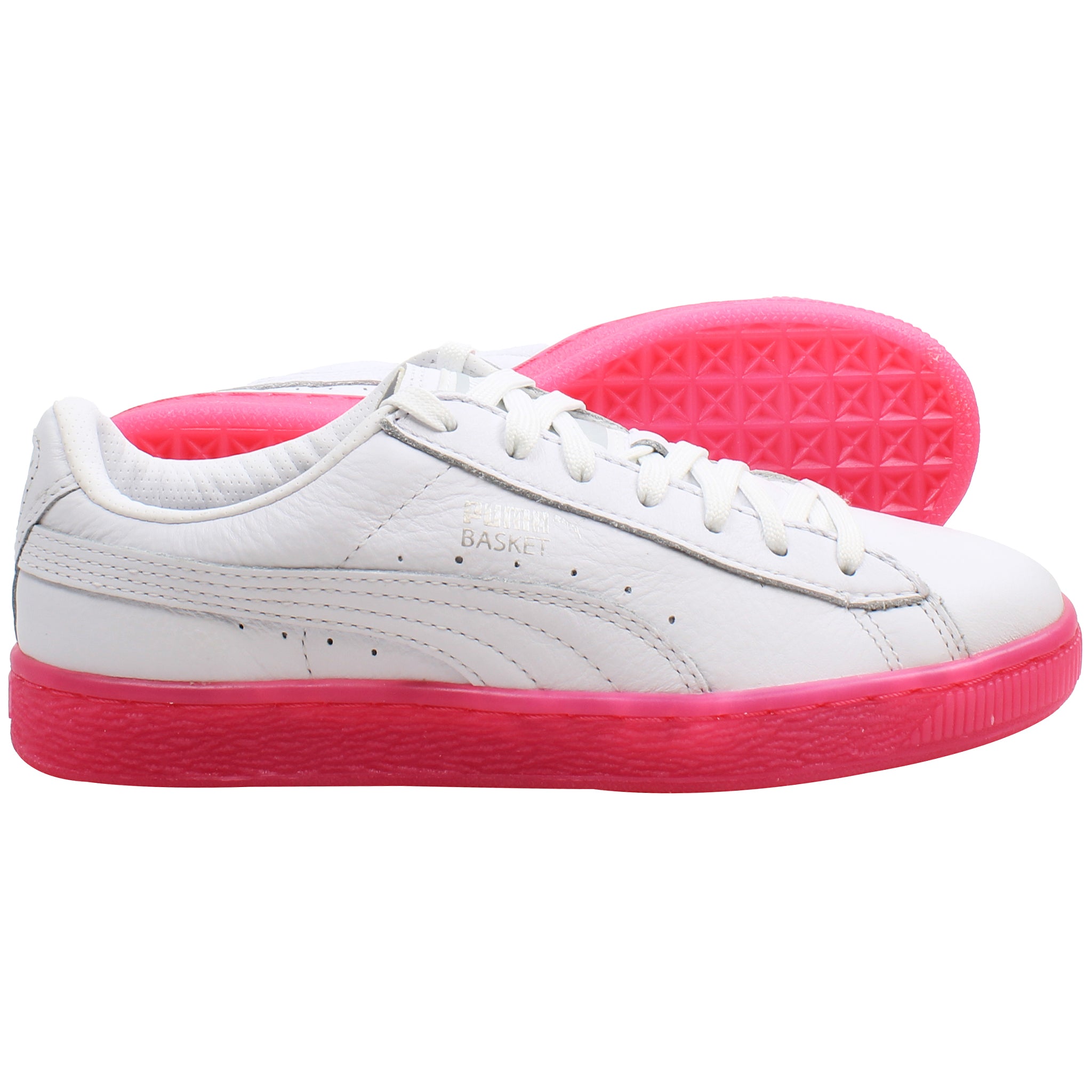 Puma Basket Classic Mono Ice Ref Womens White Trainers