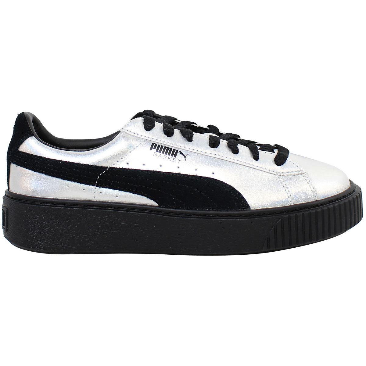 Puma Basket Platform Explosive Womens Metallic Trainers