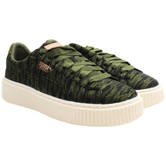 Puma Basket Womens Olive Platform Trainers