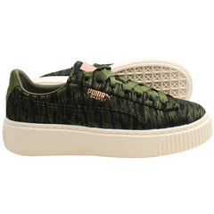 Puma Basket Womens Olive Platform Trainers