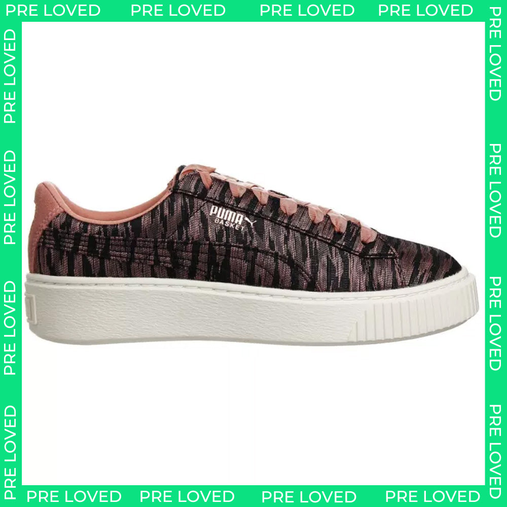 Puma Basket Platform VR Womens Pink/Black Trainers NO BOX