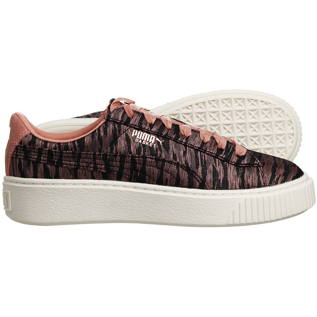 Puma Basket Platform VR Womens Pink/Black Trainers