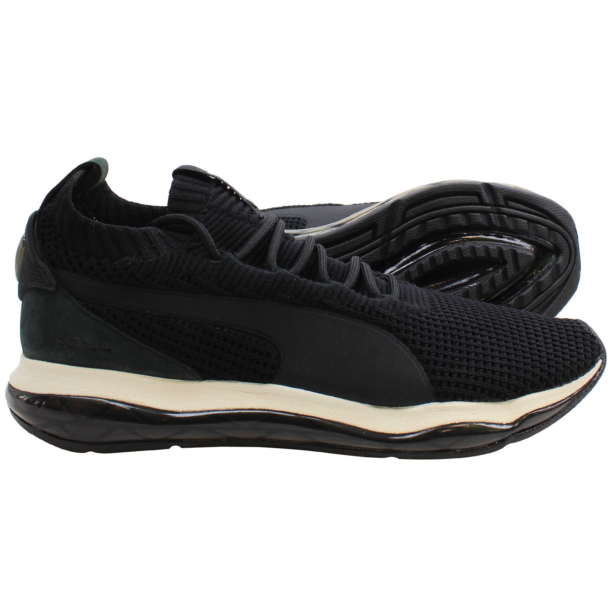 Puma Cell Motion Waffle Mens Black Running Shoes