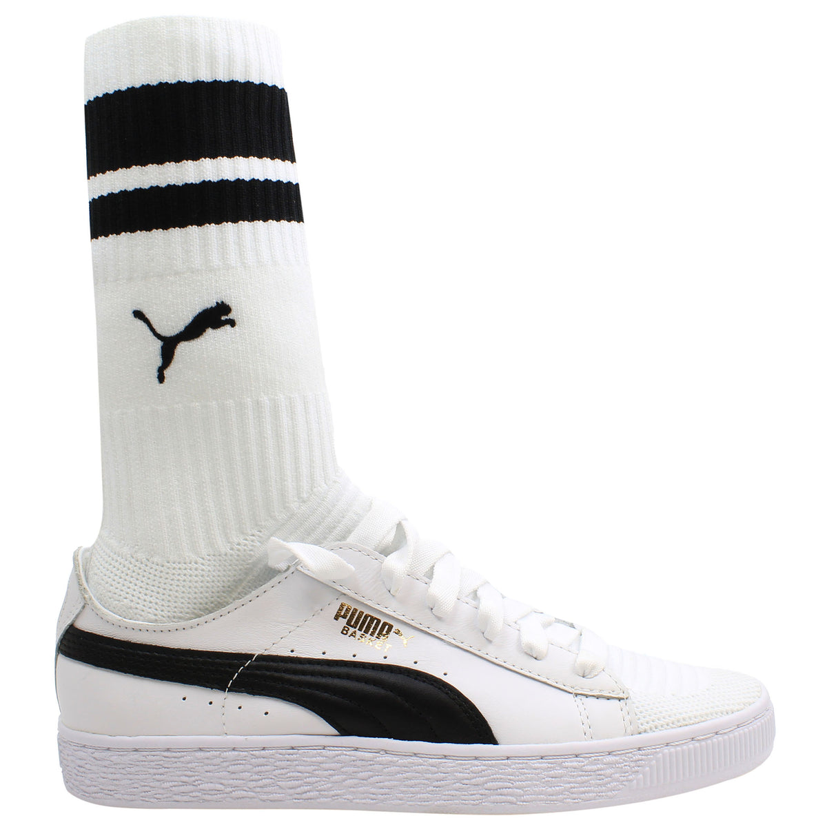 Puma Basket Sock Style Womens White Trainers