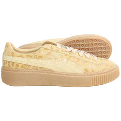 Puma Basket Leopard Womens Brown Platform Trainers