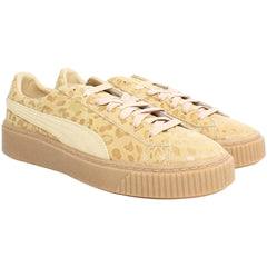 Puma Basket Leopard Womens Brown Platform Trainers