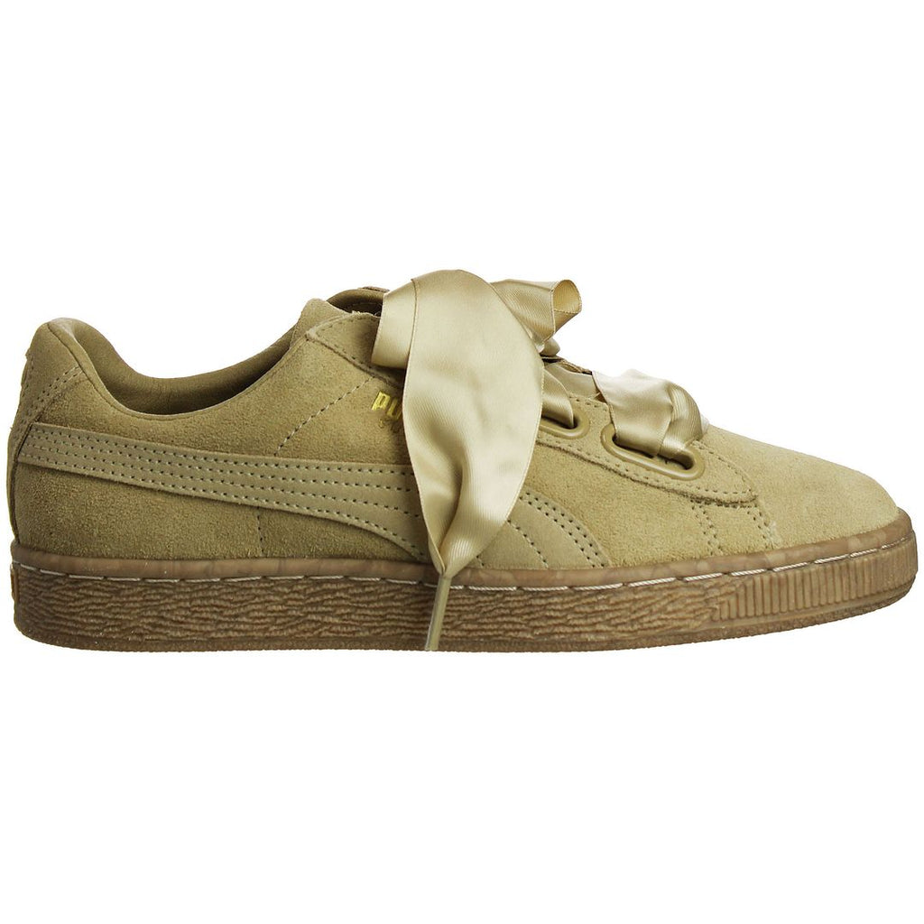 Puma Suede Heart Leopard Womens Brown Trainers