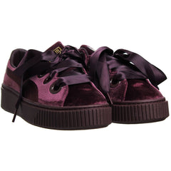 Puma Platform Kiss Velvet Womens Burgundy Trainers