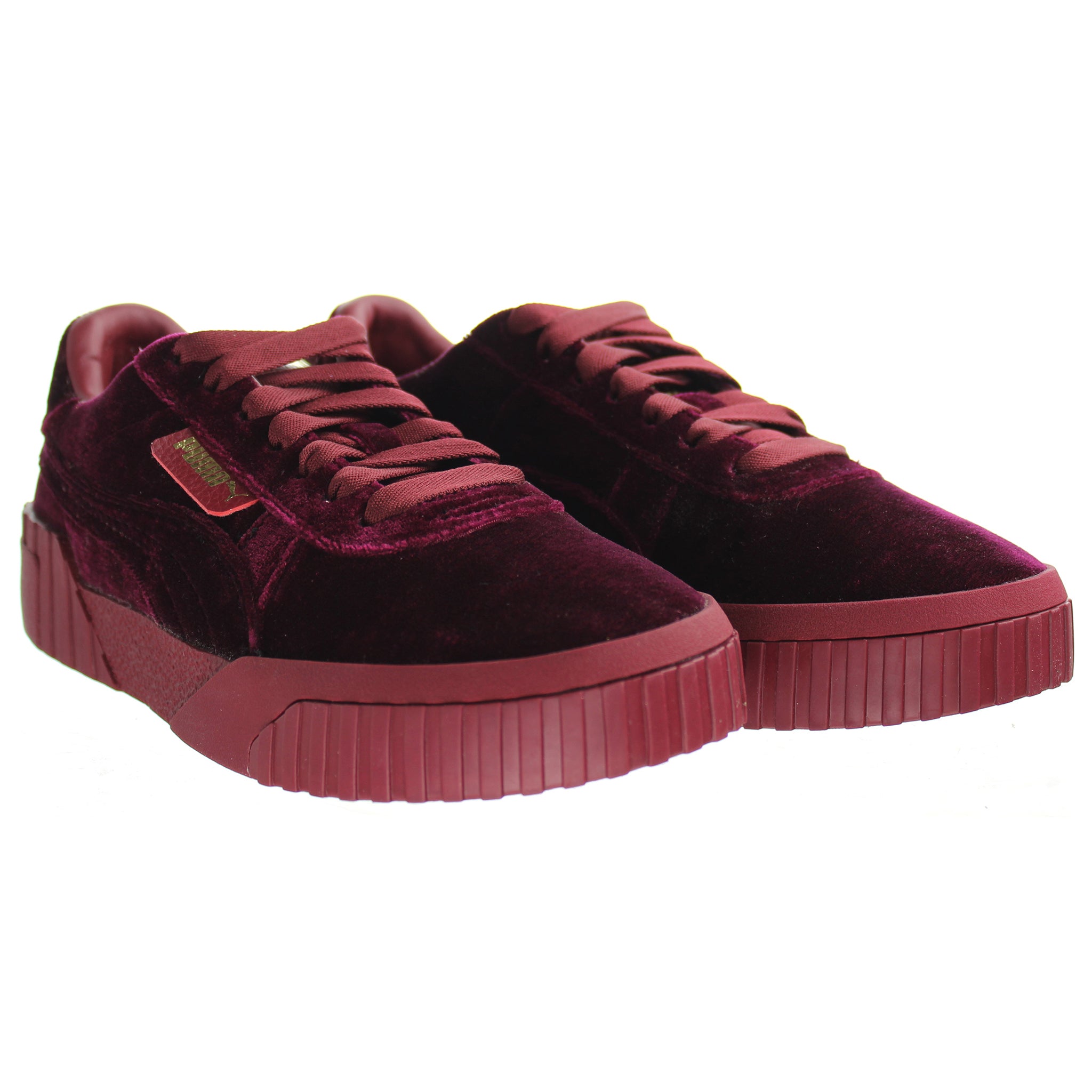 Puma Cali Velvet Womens Burgundy Trainers