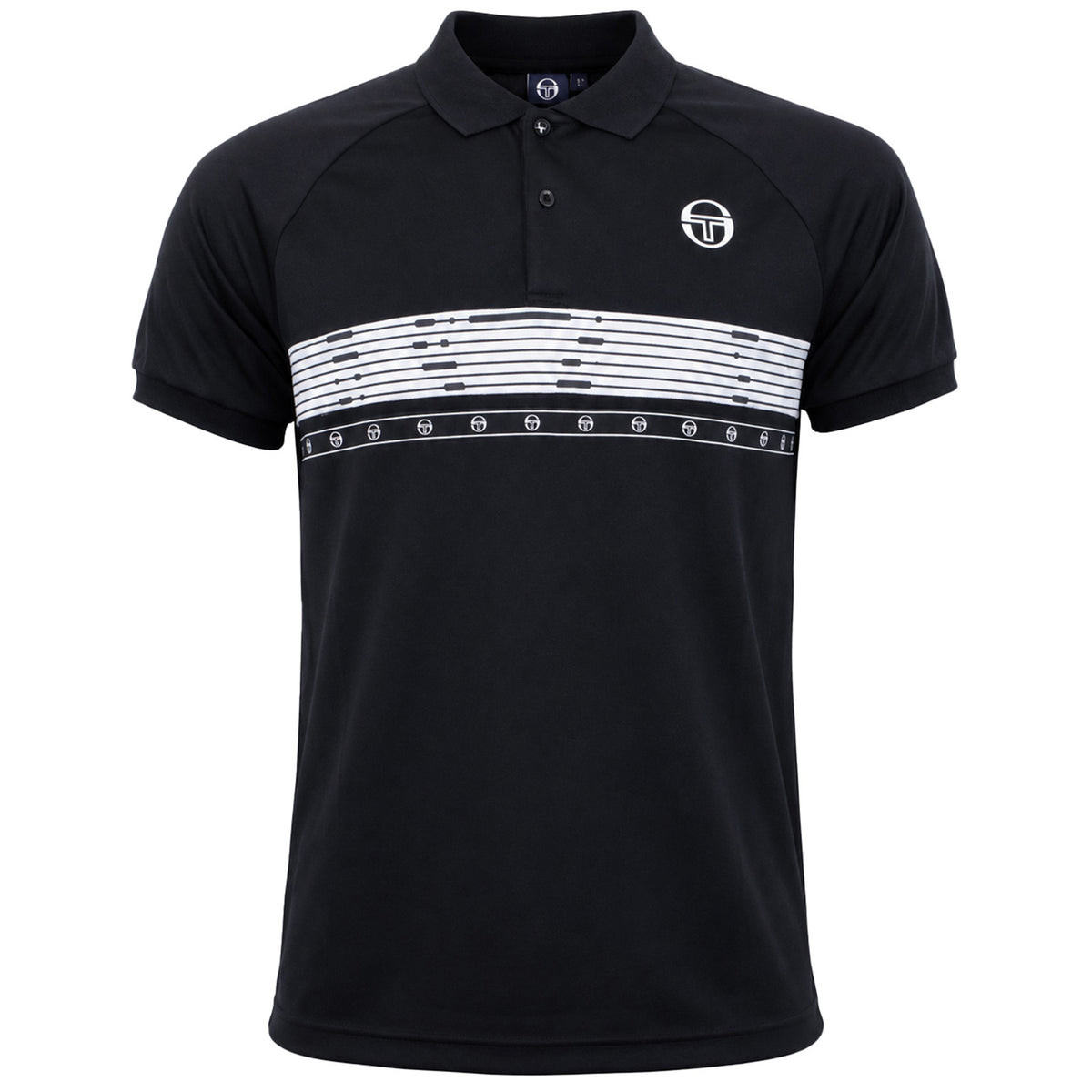 Sergio Tacchini Candis Mens Black Polo Shirt
