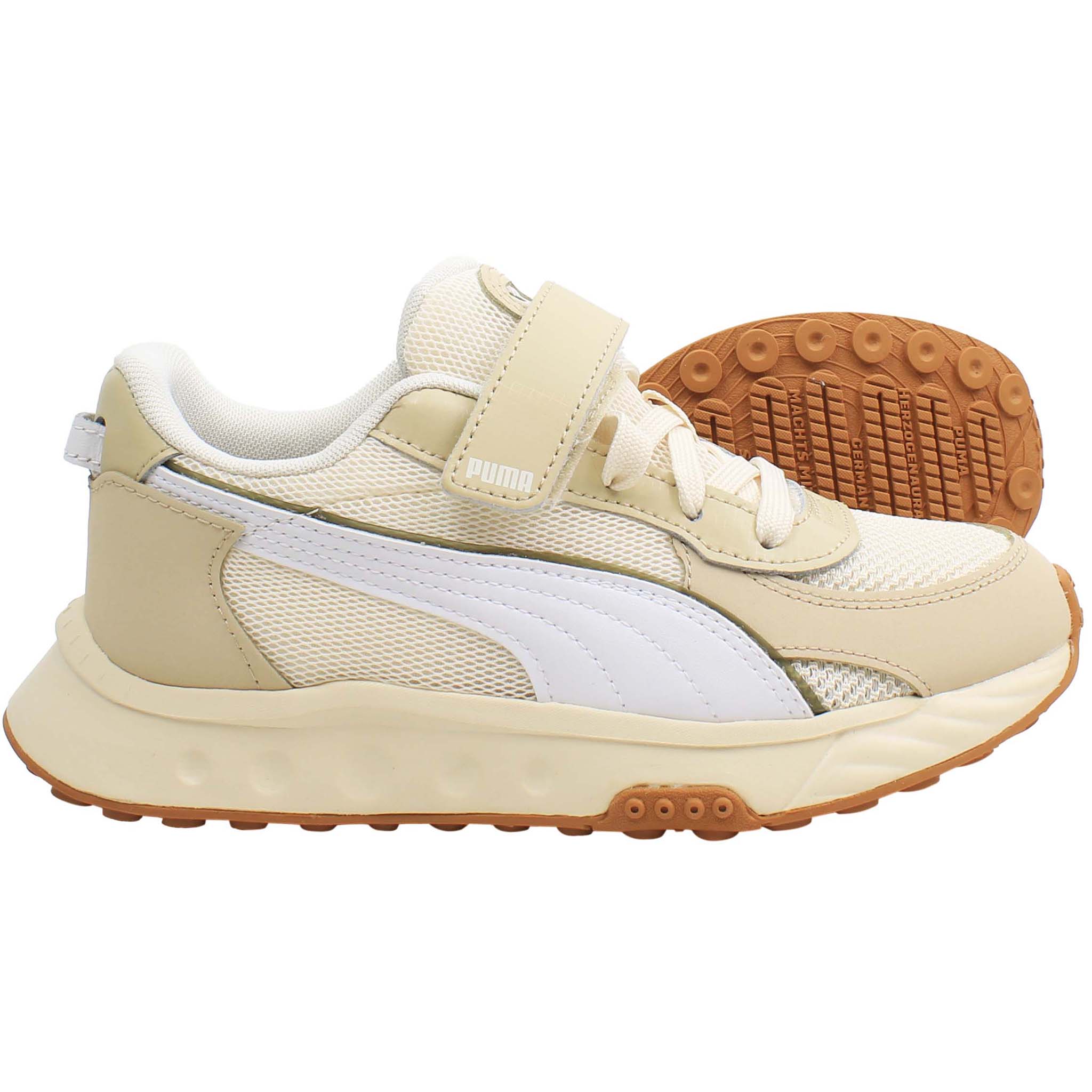 Puma Wild Rider Futurism AC Kids Beige Trainers