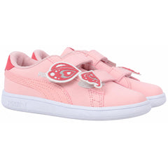 Puma Smash v2 Bfly V Kids Pink Trainers