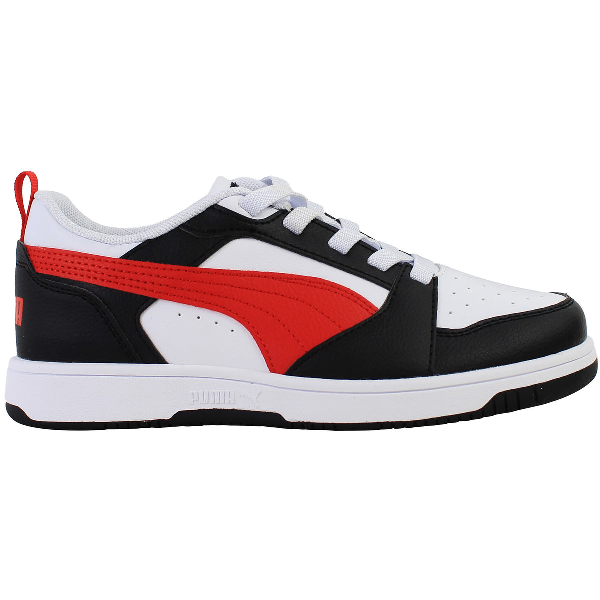Puma Rebound V6 Low Kids White/Red Trainers