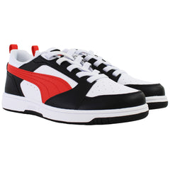 Puma Rebound V6 Low Kids White/Red Trainers