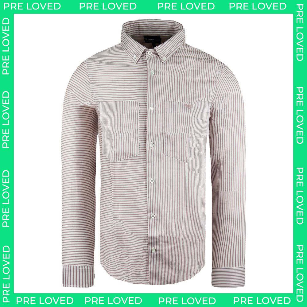 Armani Exchange Oxford Mens Red/White Shirt - Dirty Marks