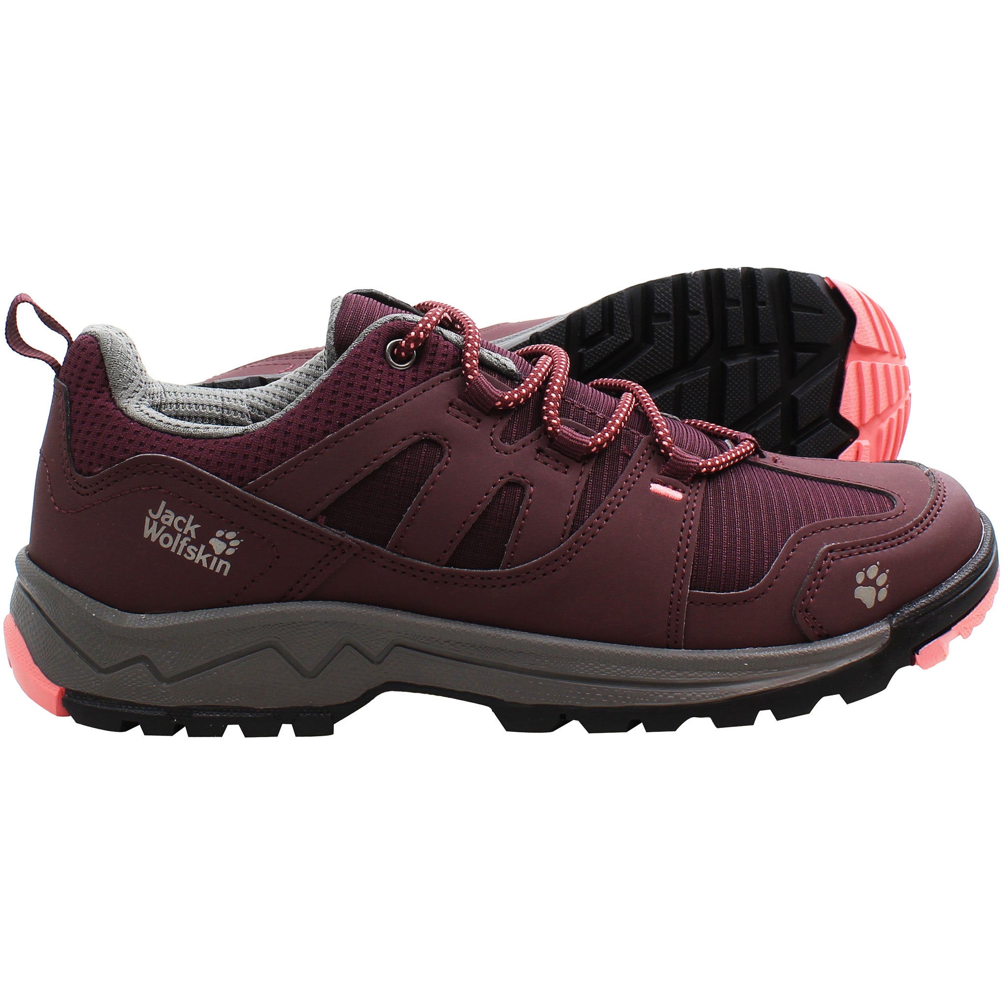 Jack Wolfskin Wolf Hiker Kids Burgundy Mid Shoes