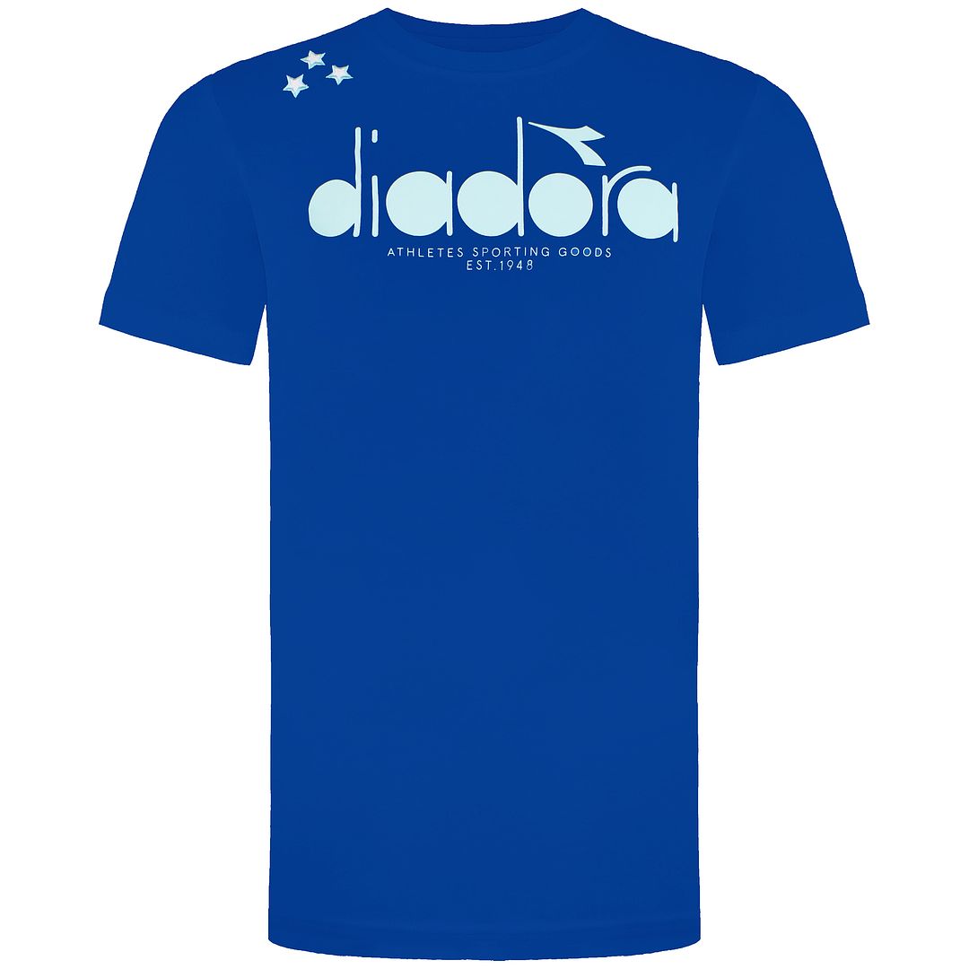 Diadora Logo Mens Blue T-Shirt