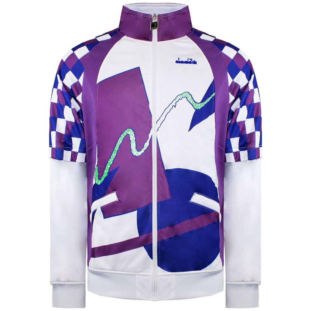 Diadora 90s Jim Courier Mens White/Purple Track Jacket