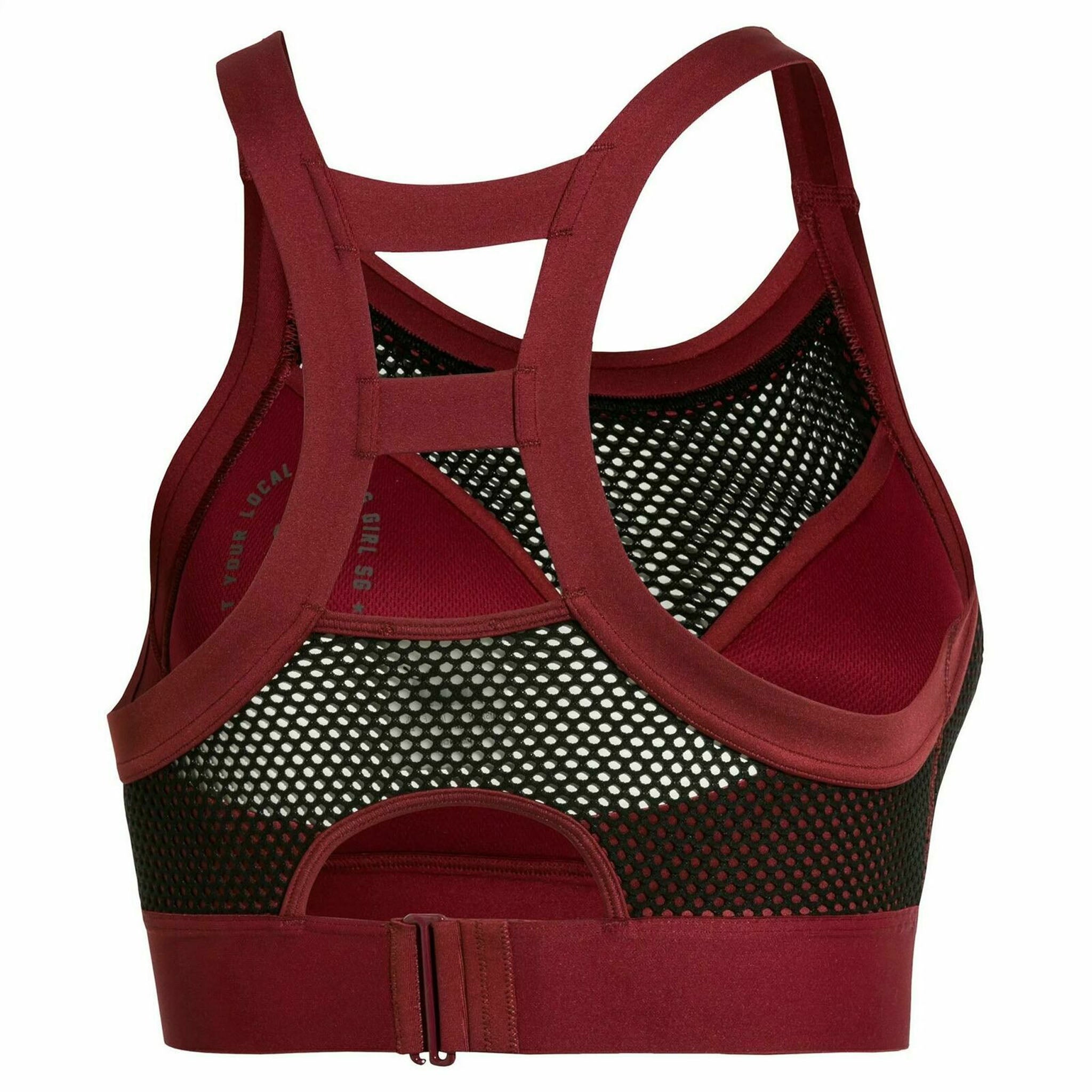 Puma x Selena Gomez Black Burgundy Crop Top Womens Sports Bra 517793 03