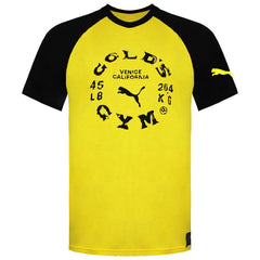 Puma x Gold's Gym Raglan Mens Yellow/Black T-Shirt