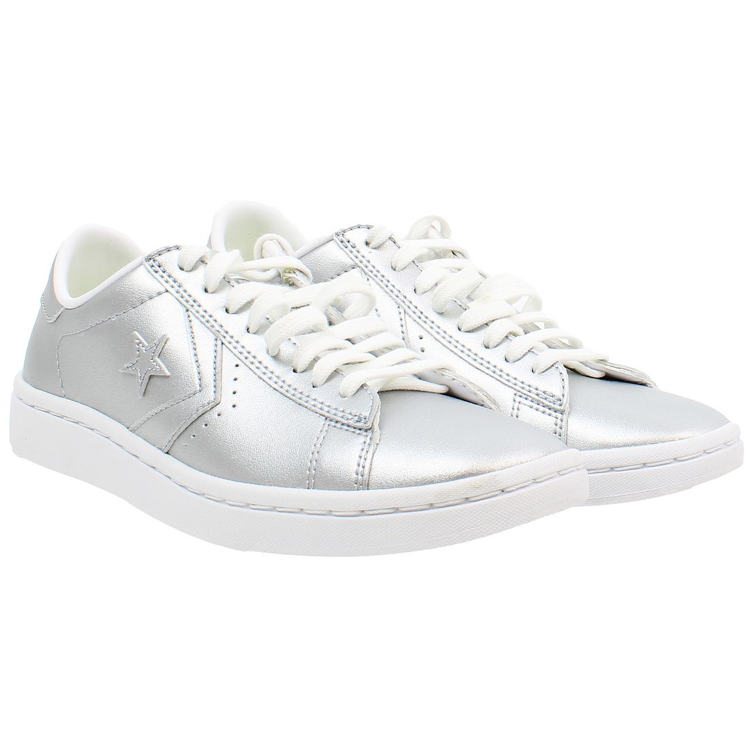 Converse Pro Womens Silver Trainers