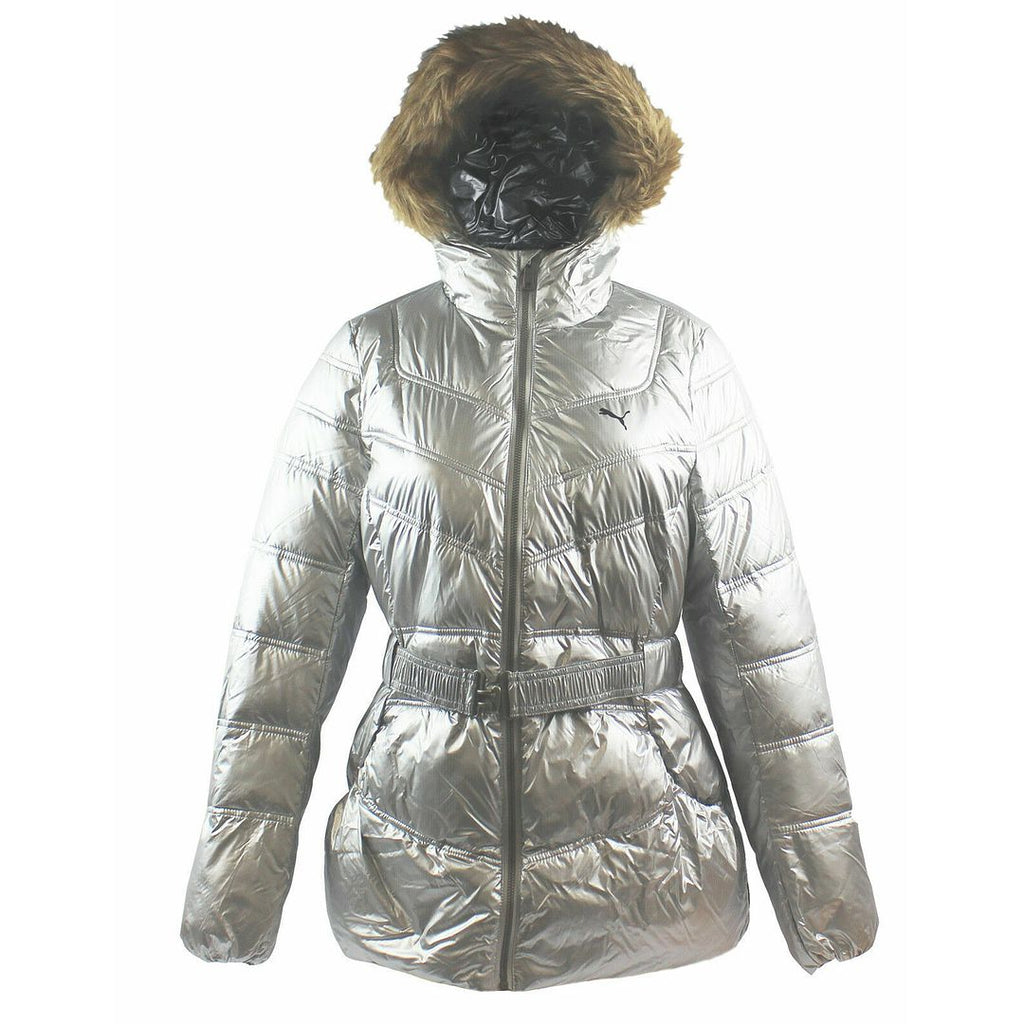 Puma Logo Womens Silver Padded Jacket