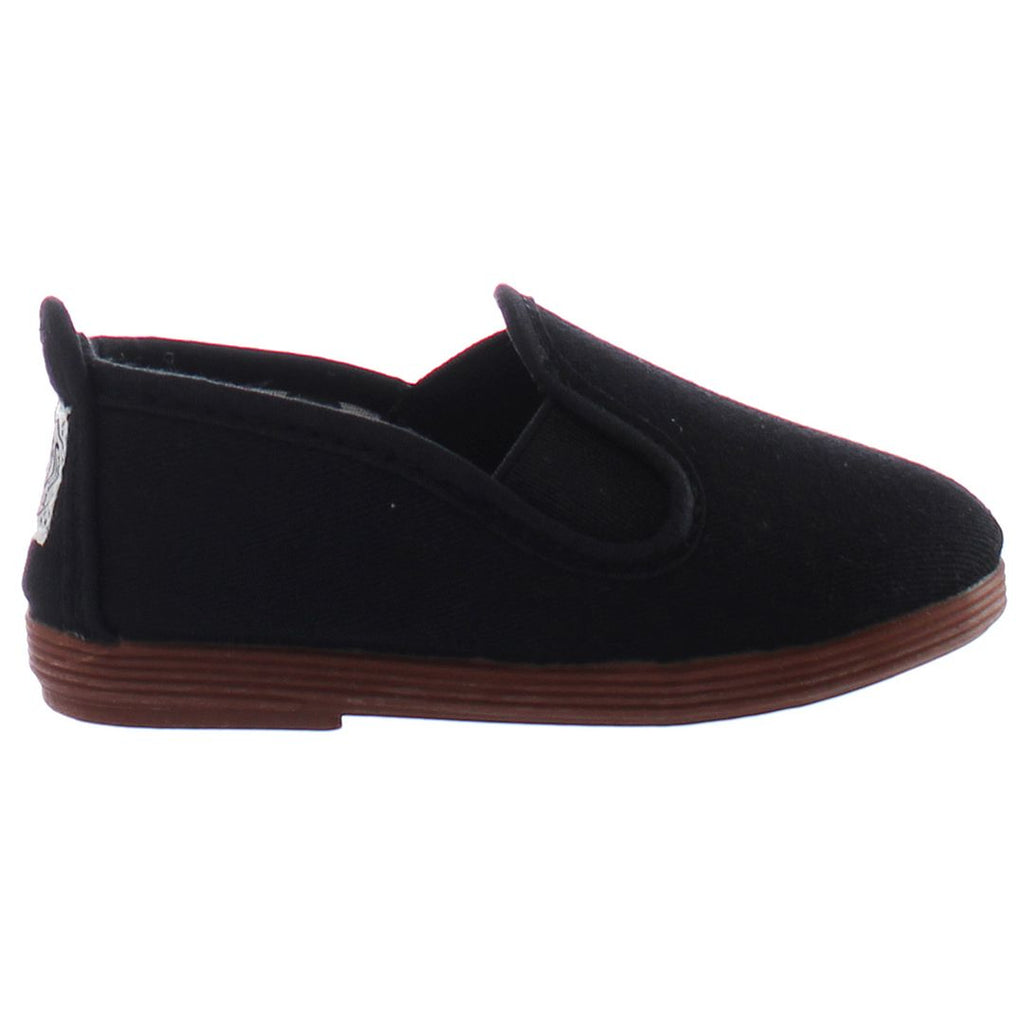 Flossy Pamplona Kids Black Plimsolls