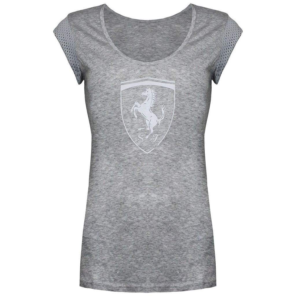 Puma Ferrari Big Shield Womens Grey T-Shirt