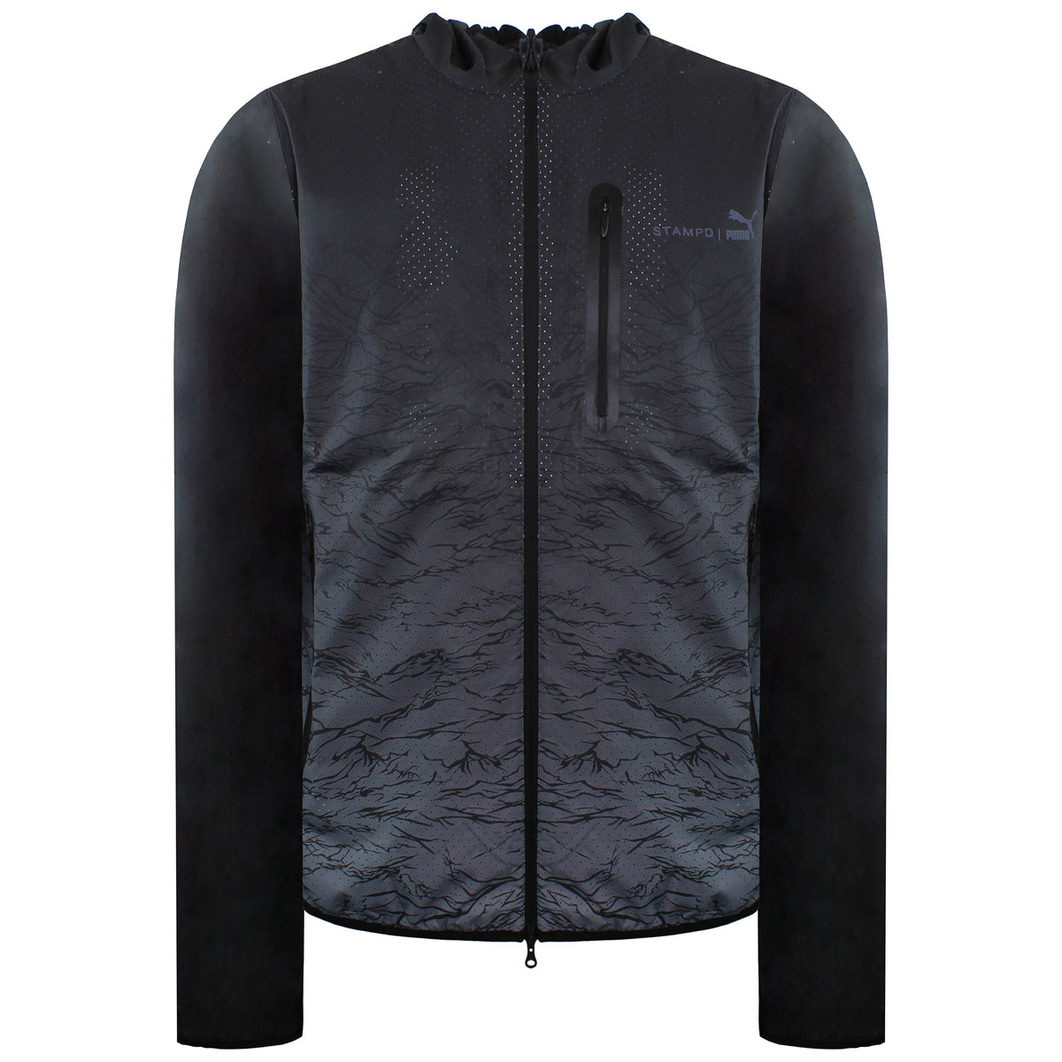 Puma  x Stampd Tech Black/Grey Mens Windbreaker Jacket