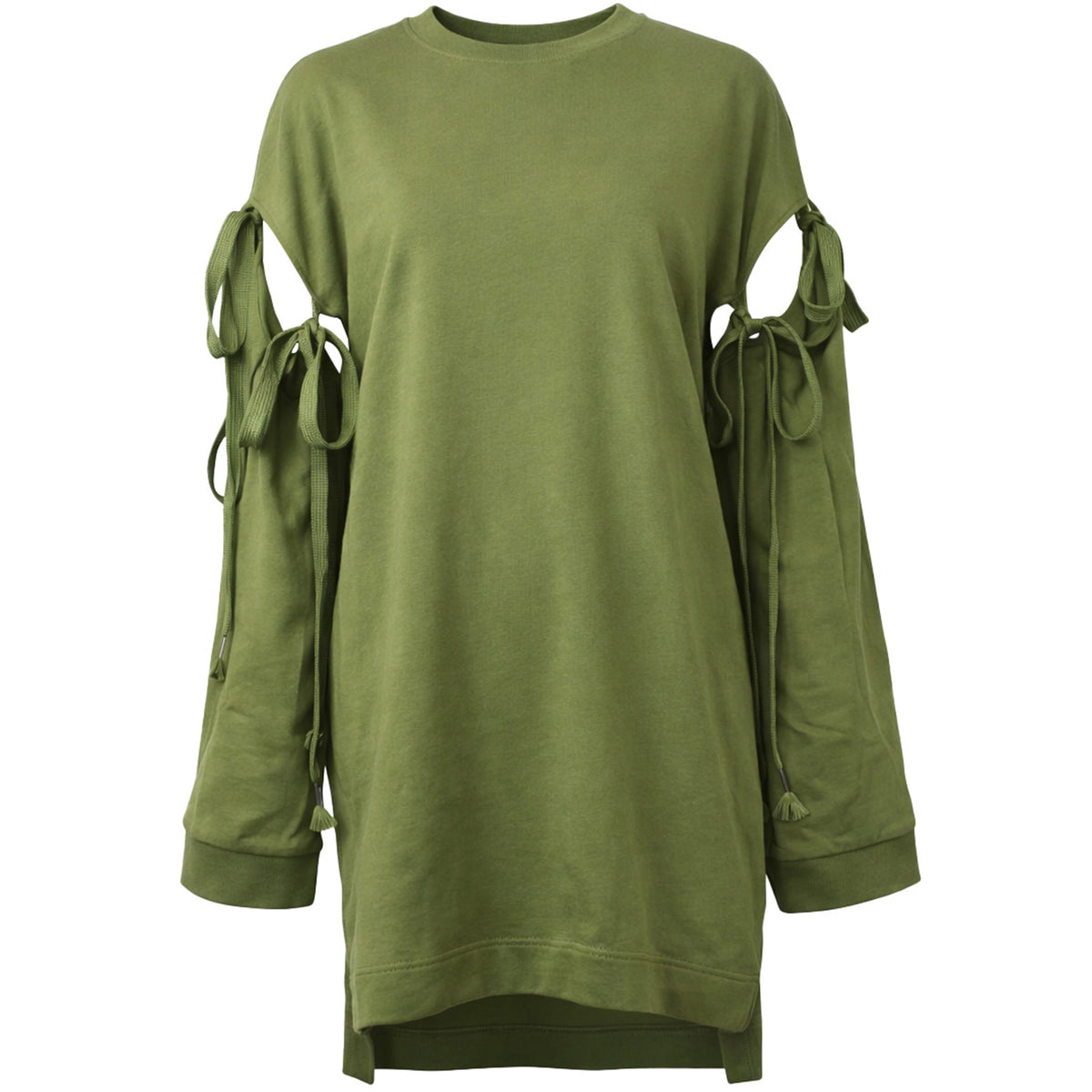 Puma x Rihanna Fenty Staggered Hem Womens Green Sweater