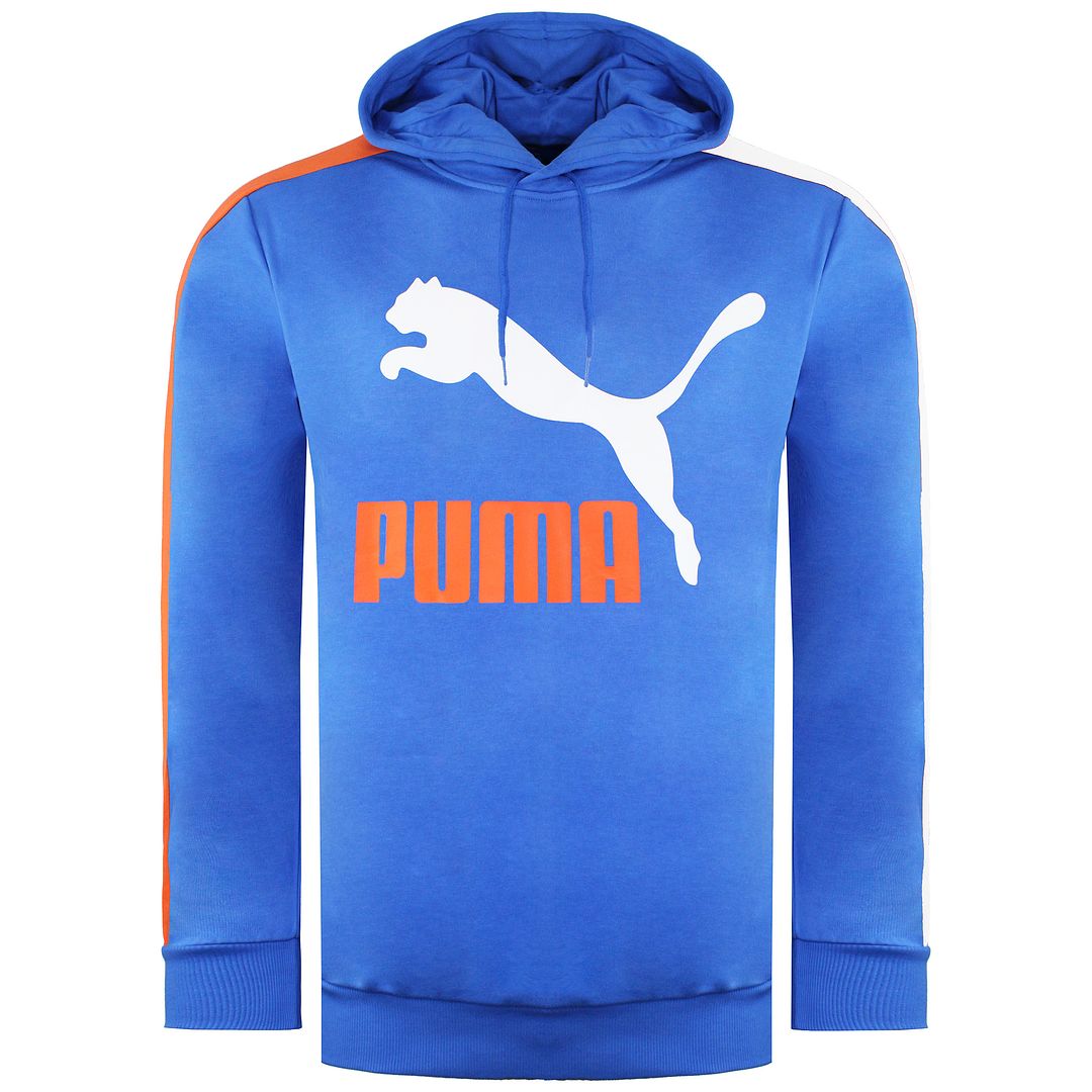 Puma Logo Mens Blue Hoodie