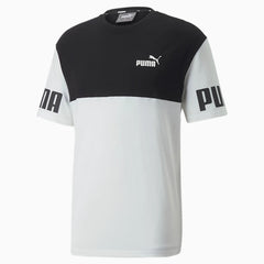 Puma Short Sleeve Crew Neck White/Black Colourblock Mens T-Shirt 592453 02