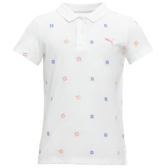 Puma Ditsy Kids White Polo Shirt