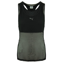 Puma Round Neck Black Sleeveless Womens Evide Open Mesh Tank Top 596305 01