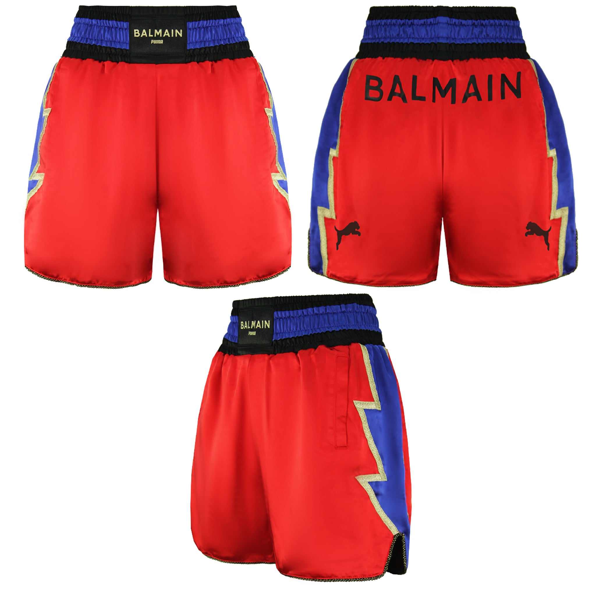 Puma x Balmain Stretch Waist Red Womens Boxing Shorts 596887 11