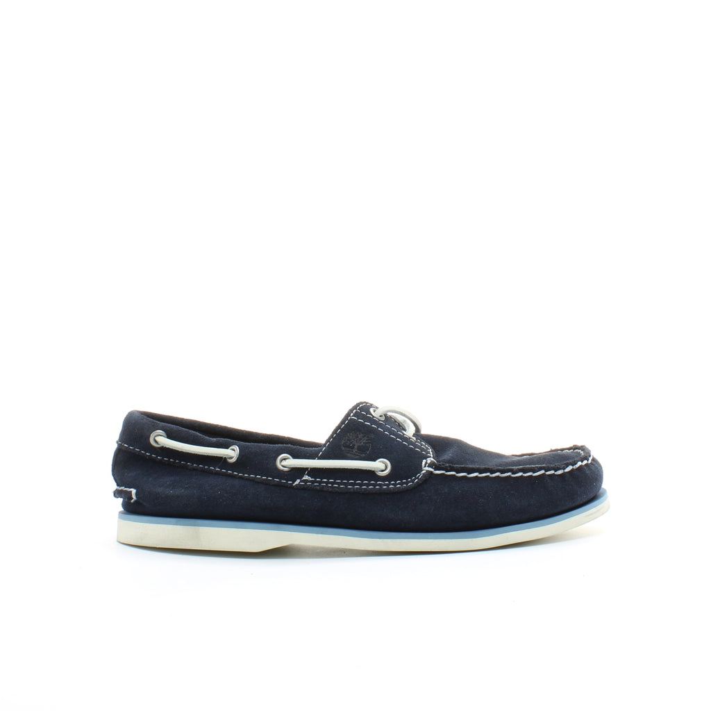 Timberland Classic 2 Eye Mens Navy Suede Boat Shoes