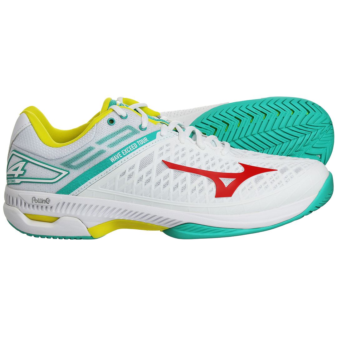 Mizuno Wave Exceed Tour 4 AC Mens White Tennis Shoes