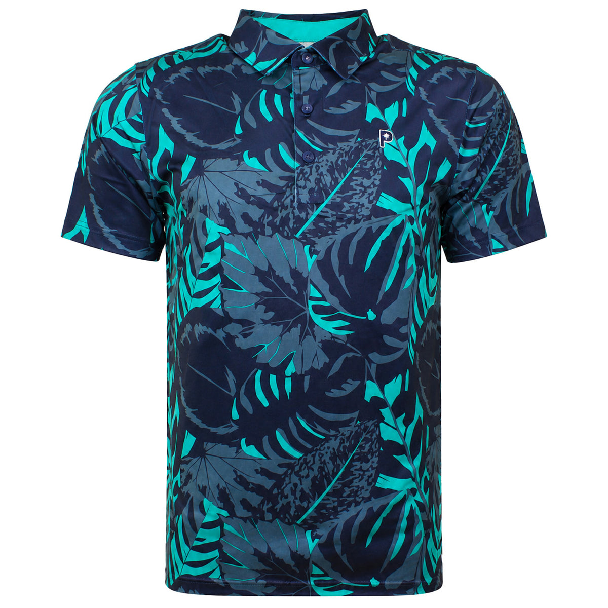 Puma x Palm Tree Crew Glitch Mens Navy Golf Polo Shirt