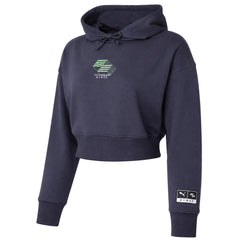Puma x HYROX Womens Dark Grey Cropped Hoodie