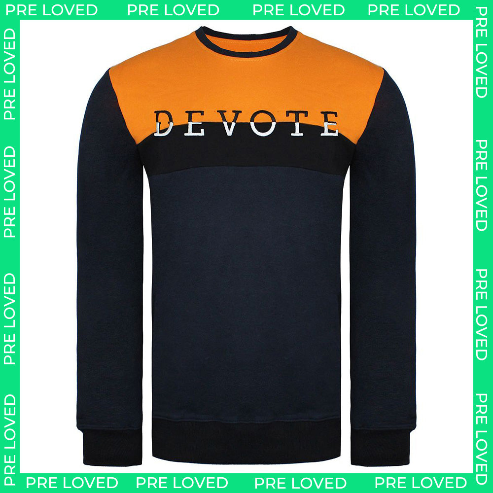 Devote London Blake Mens Black/Navy Sweater NO TAG