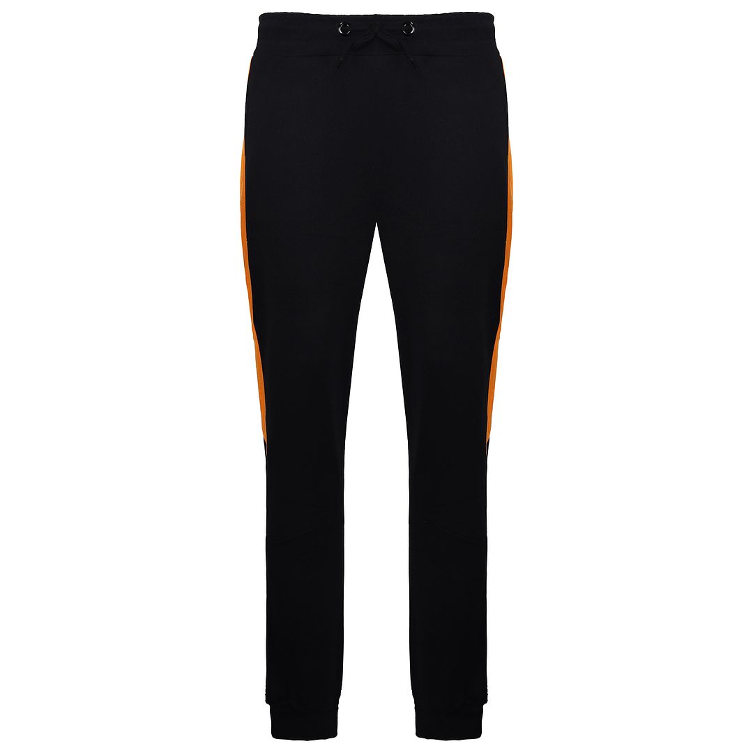 Devote London Ronnie Mens Black/Orange Track Pants