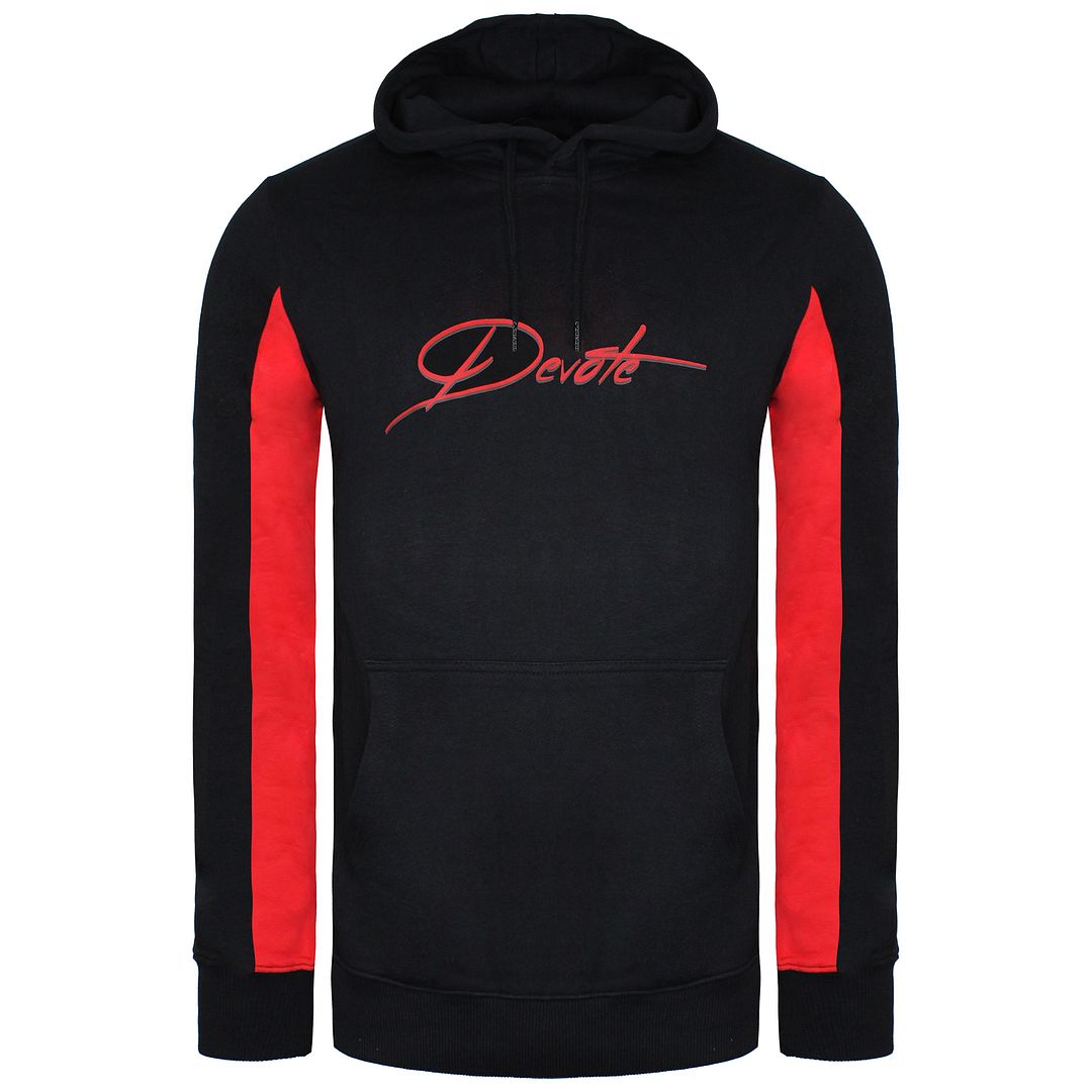 Devote London Irivin Mens Black/Red Hoodie