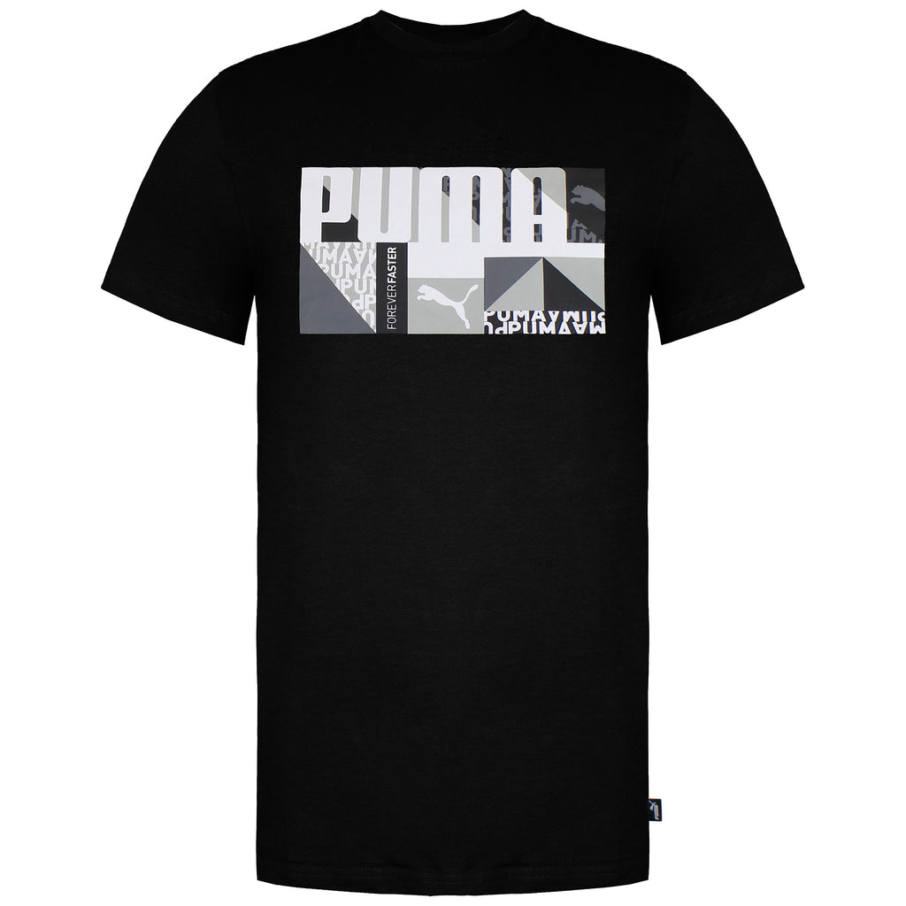 Puma Monogram Graphic Mens Black T-Shirt