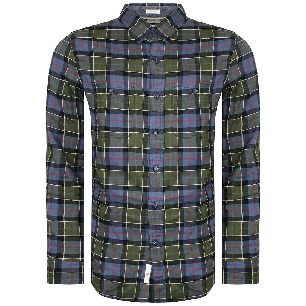 Dockers Checkered Mens Navy/Green Shirt